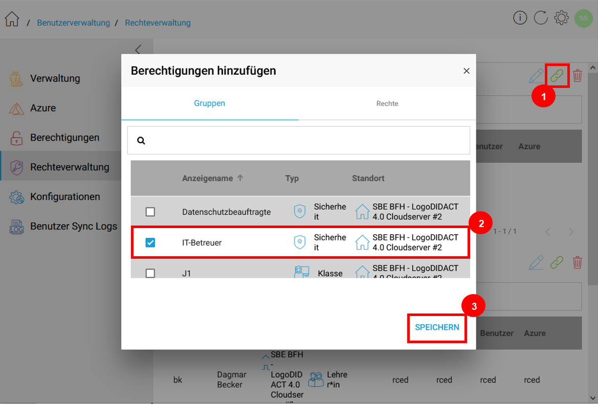 Berechtigte hinzufügen