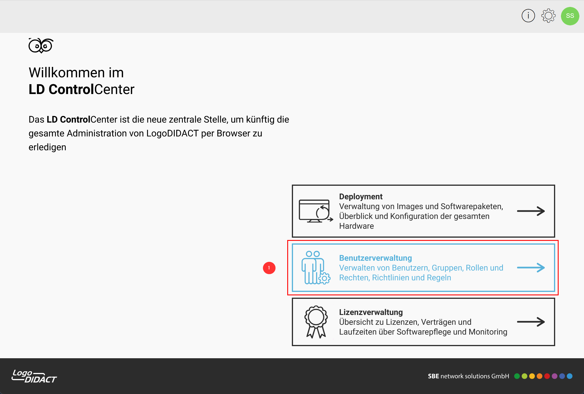 Benutzerverwaltung öffnen