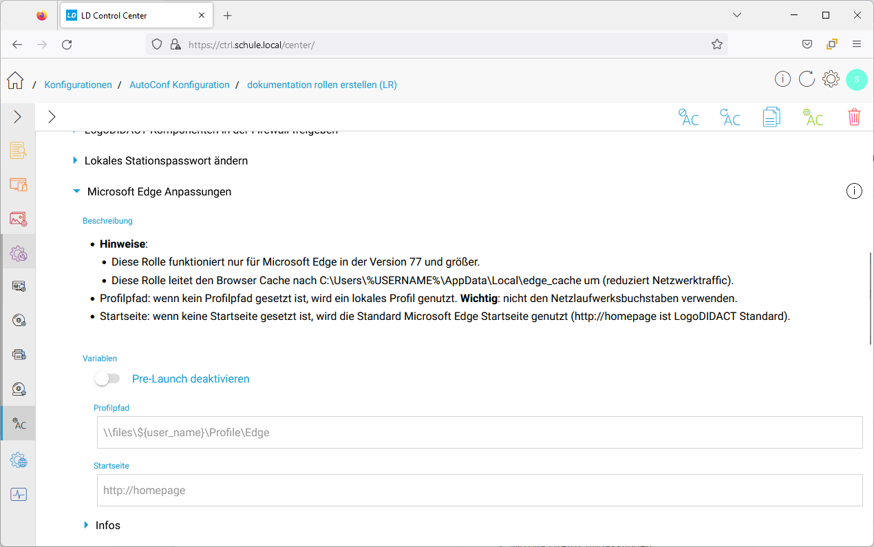 Microsoft Edge Anpassungen