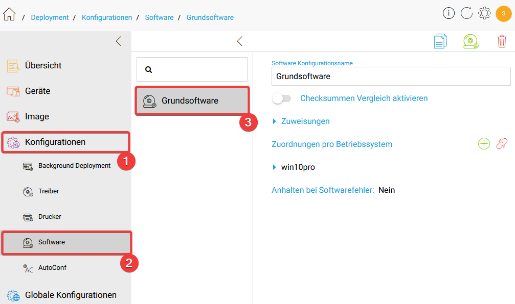 Konfiguration auswählen