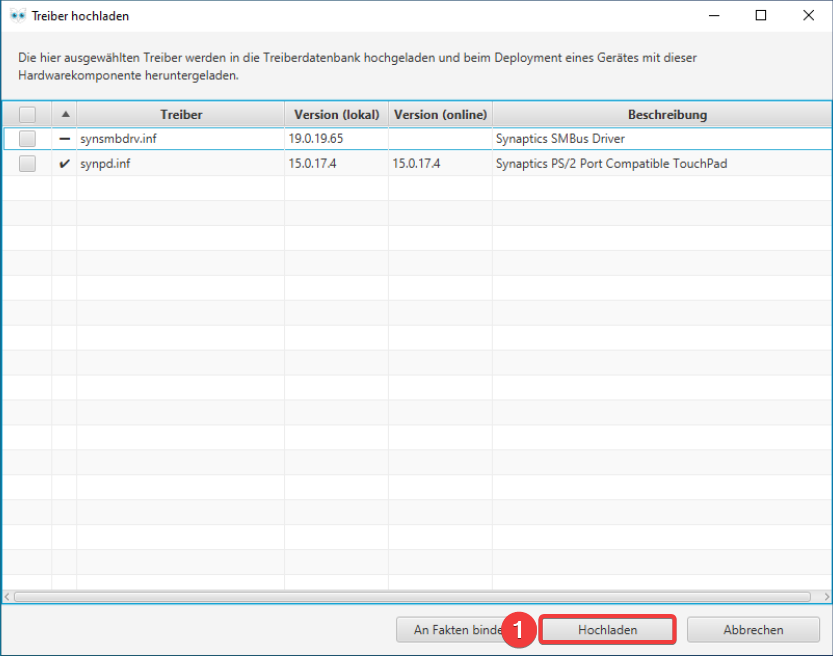 Treiber hochladen