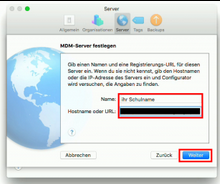Server hinterlegen