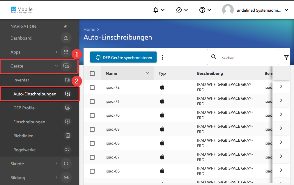 Auto-Einschreibung Übersicht