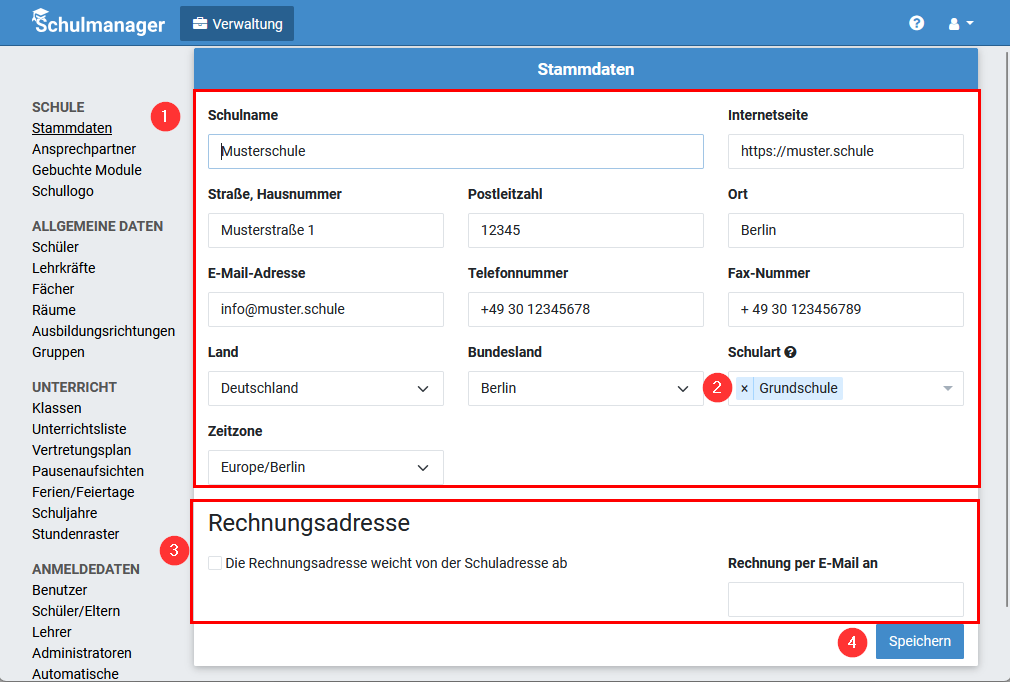 Stammdaten bearbeiten