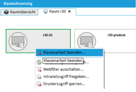 Klassenarbeitsmodus beenden