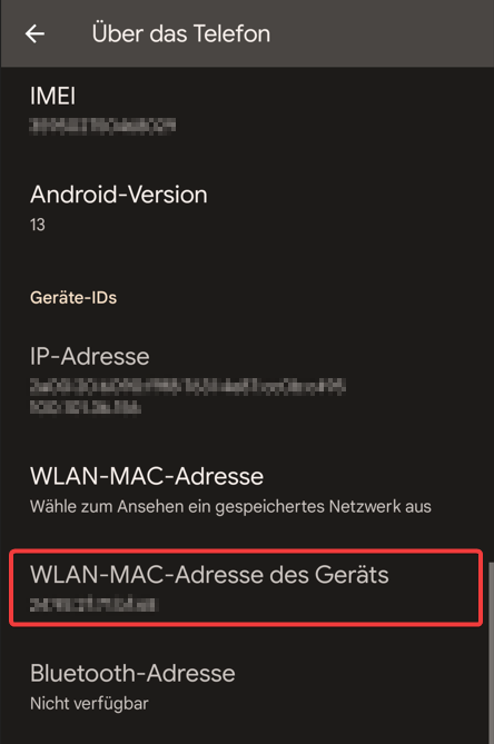 Android über das Telefon